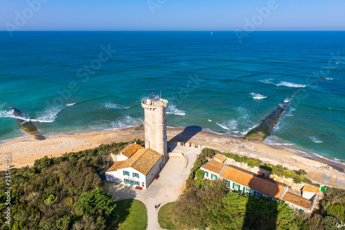 View from the lighthouse of Whales (Phare des Baleines) in Re Island, France photo