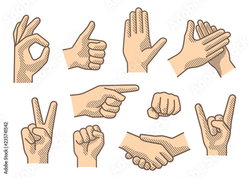 Drawing hand sign