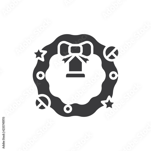 Fototapeta Naklejka Na Ścianę i Meble -  Christmas wreath vector icon
