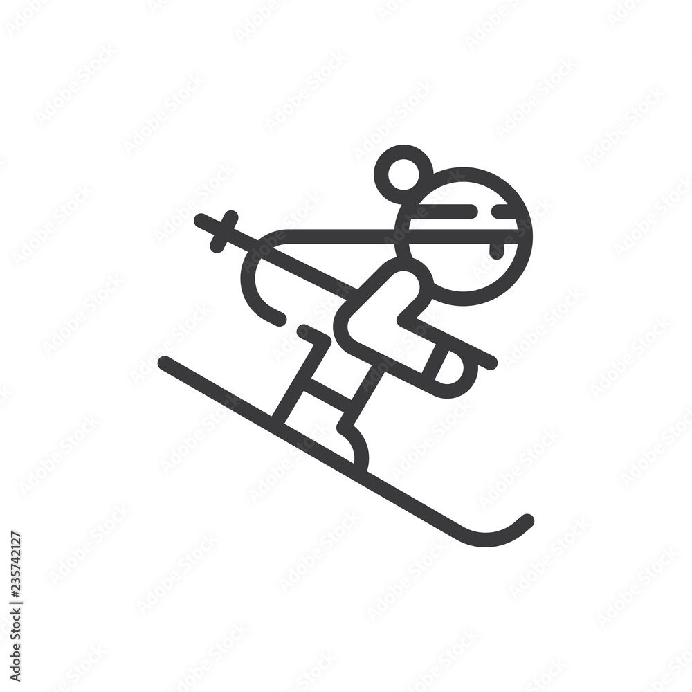 Skiing vector icon