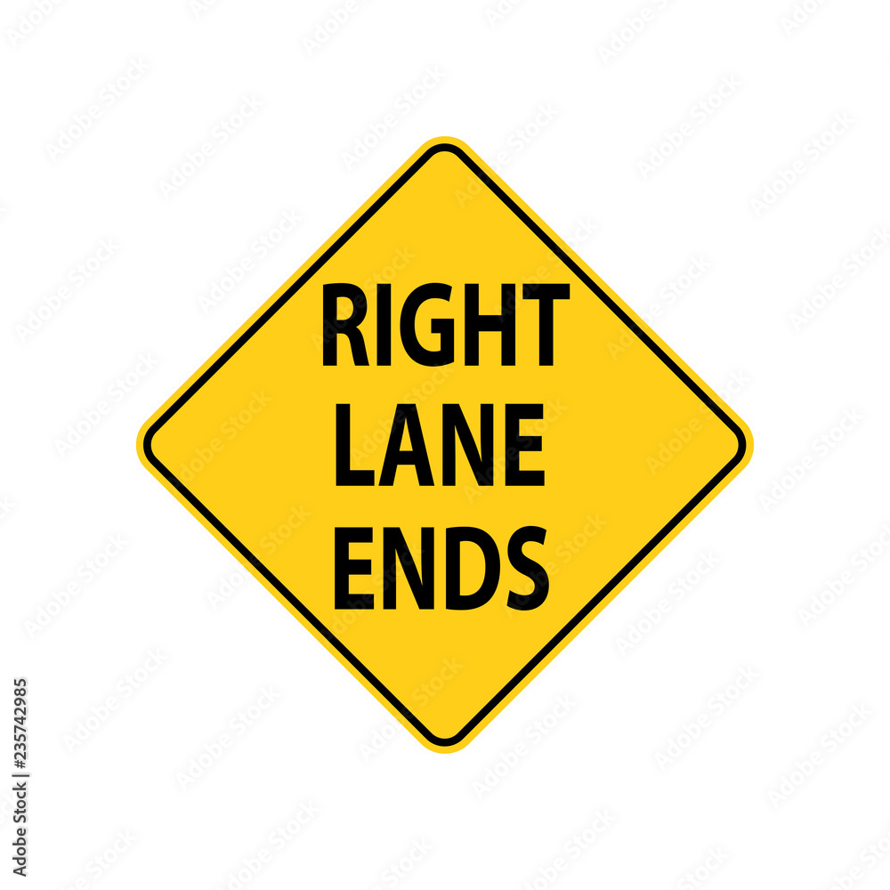 USA traffic road sign. safely merge to the left. vector illustration USA traffic road sign. safely merge to the left. vector illustration