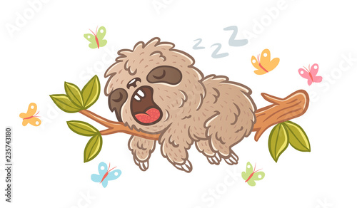 Sloth and butterflyes.
