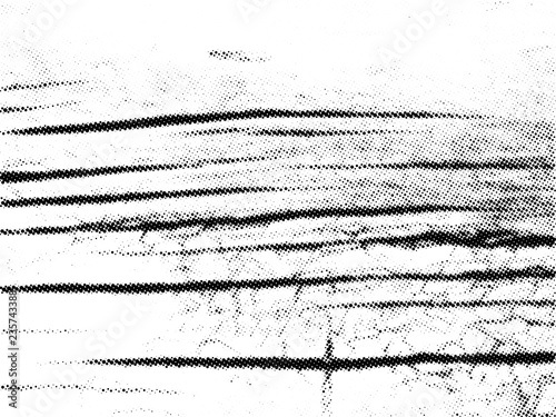 Old barn wood plank halftone texture overlay. Vintage natural vector background with cracks