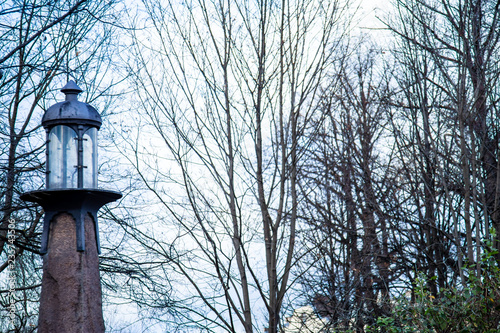 Old lantern on a city street