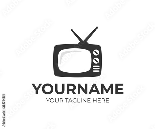 Television logo design. Streaming TV vector design. TV broadcast logotype