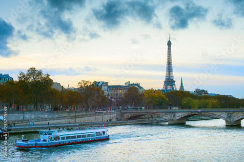 Eiffel Tower cruise boat Paris