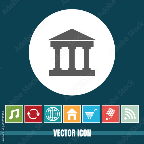 very Useful Vector Icon Of Bank with Bonus Icons Very Useful For Mobile App, Software & Web