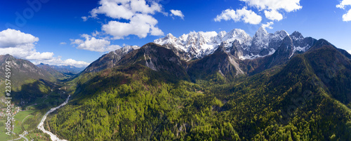 Aerial view on mountains in Triglav park photo