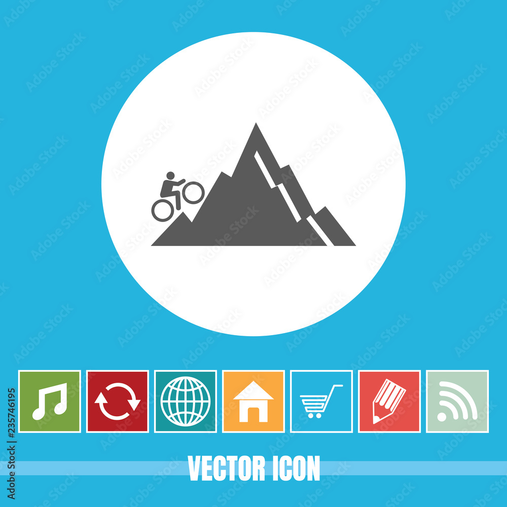 very Useful Vector Icon Of Cyclist with Bonus Icons Very Useful For Mobile App, Software & Web