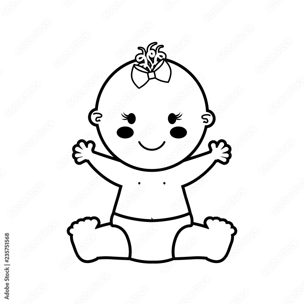 cute little girl baby character