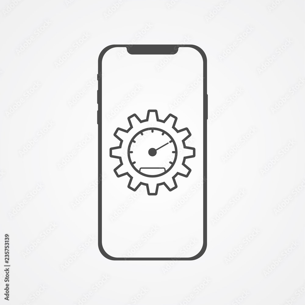 Phone speed test vector icon sign symbol Phone speed test vector icon sign symbol