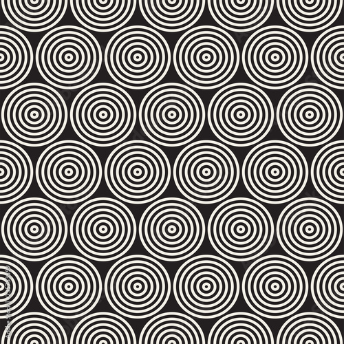 Vector seamless lines mosaic pattern. Modern stylish abstract texture. Repeating geometric concentric circle shapes.