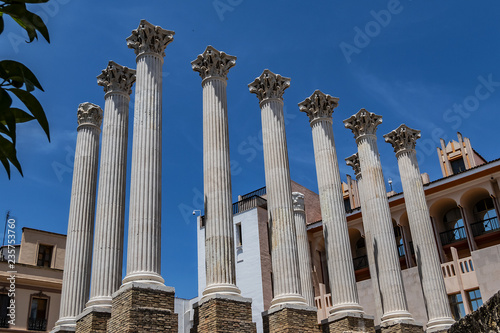 Cordoba Ruins of the Roman Temple. Its construction began during the reign of Emperor Claudius (41 - 54 AD). Cordoba, Andalusia, Spain. photo