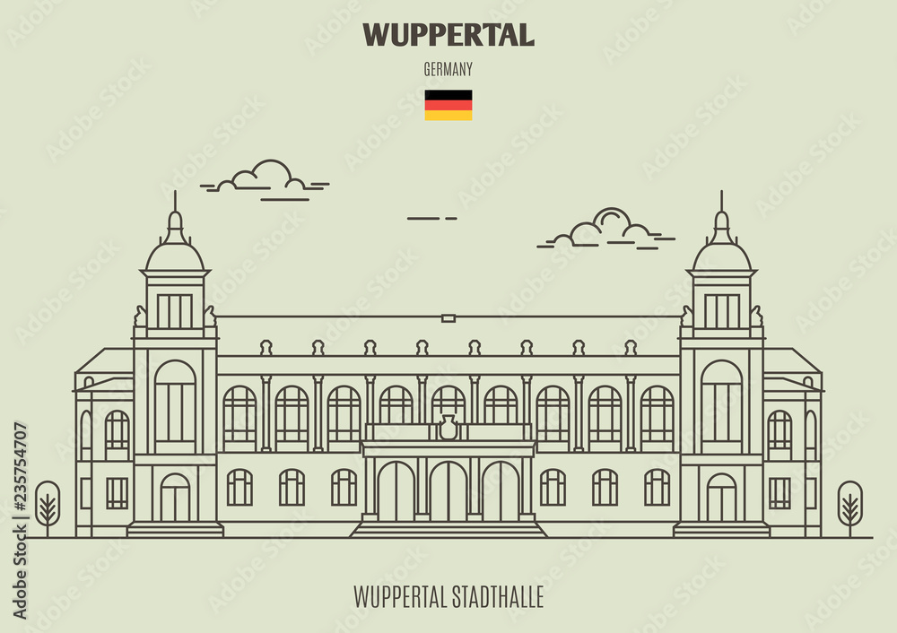 Obraz premium Wuppertal Stadthalle in Wuppertal, Germany. Landmark icon