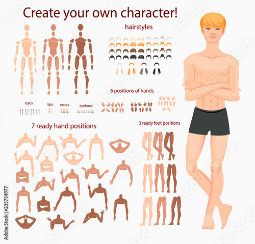 Stylized characters set for animation