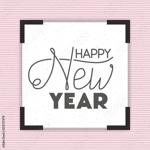 square frame with happy new year lettering © grgroup