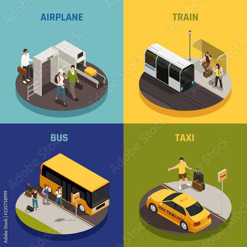 Travel People Isometric Design Concept