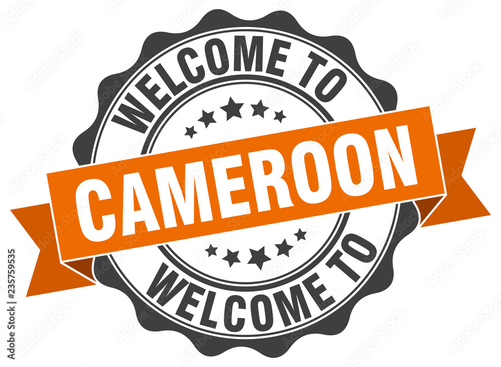 Fototapeta premium Cameroon round ribbon seal