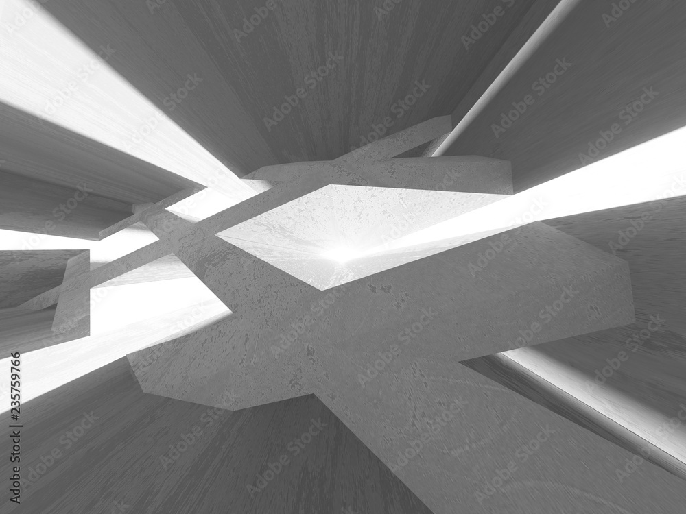 Dark concrete empty room. Modern architecture design Dark concrete empty room. Modern architecture design