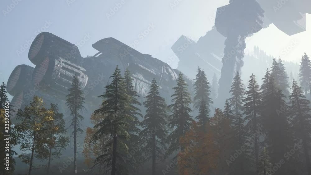UFO crashed in the forest