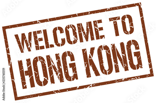 welcome to Hong Kong stamp