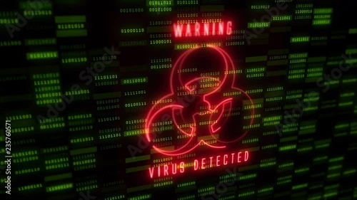 Vurus Warning Sign Over Animated Data Loop 20