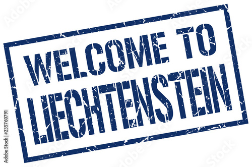 welcome to Liechtenstein stamp