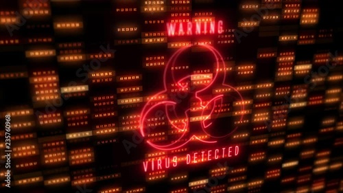 Vurus Warning Sign Over Animated Data Loop 19
