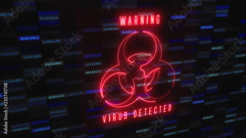 Vurus Warning Sign Over Animated Data Loop 17