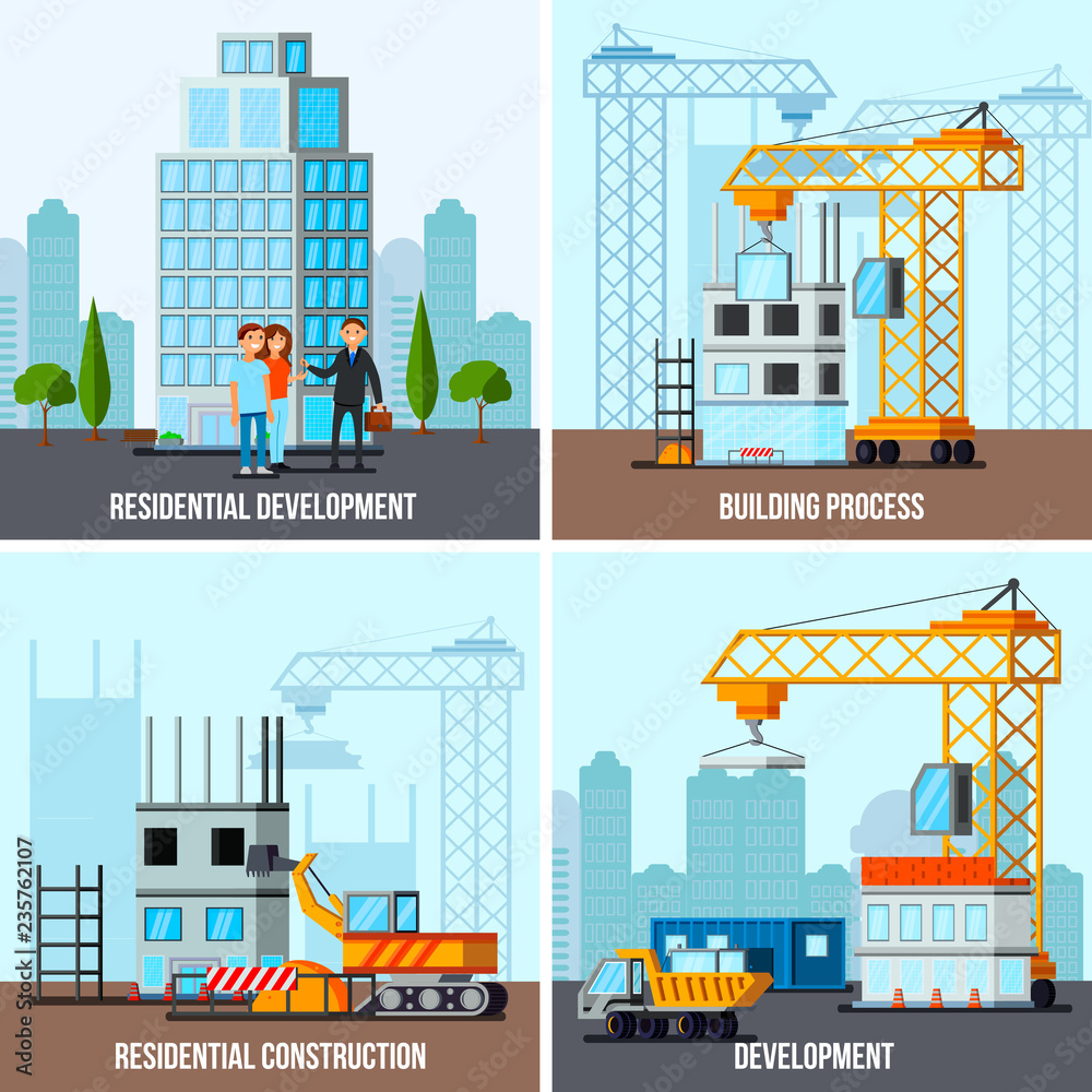 Fototapeta premium Sky Scraper Construction Design Concept