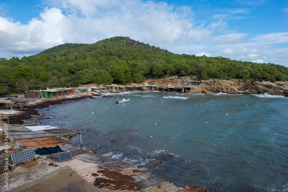 Fototapeta premium The coast in cala sa caleta of Ibiza, baleares