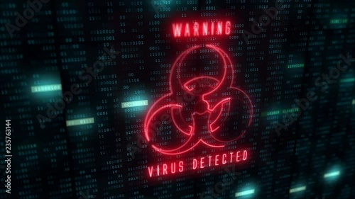Vurus Warning Sign Over Animated Data Loop 14