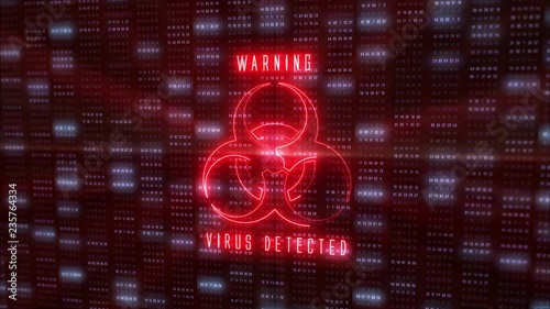 Vurus Warning Sign Over Animated Data Loop 12