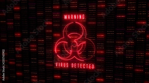 Vurus Warning Sign Over Animated Data Loop 10