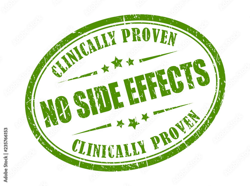 Safe product vector stamp, no side effects Safe product vector stamp, no side effects