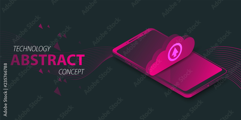 Isometric mobile phone. Graphic concept for your design. Communication concept, futuristic digital innovation background Isometric mobile phone. Graphic concept for your design. Communication concept, futuristic digital innovation background