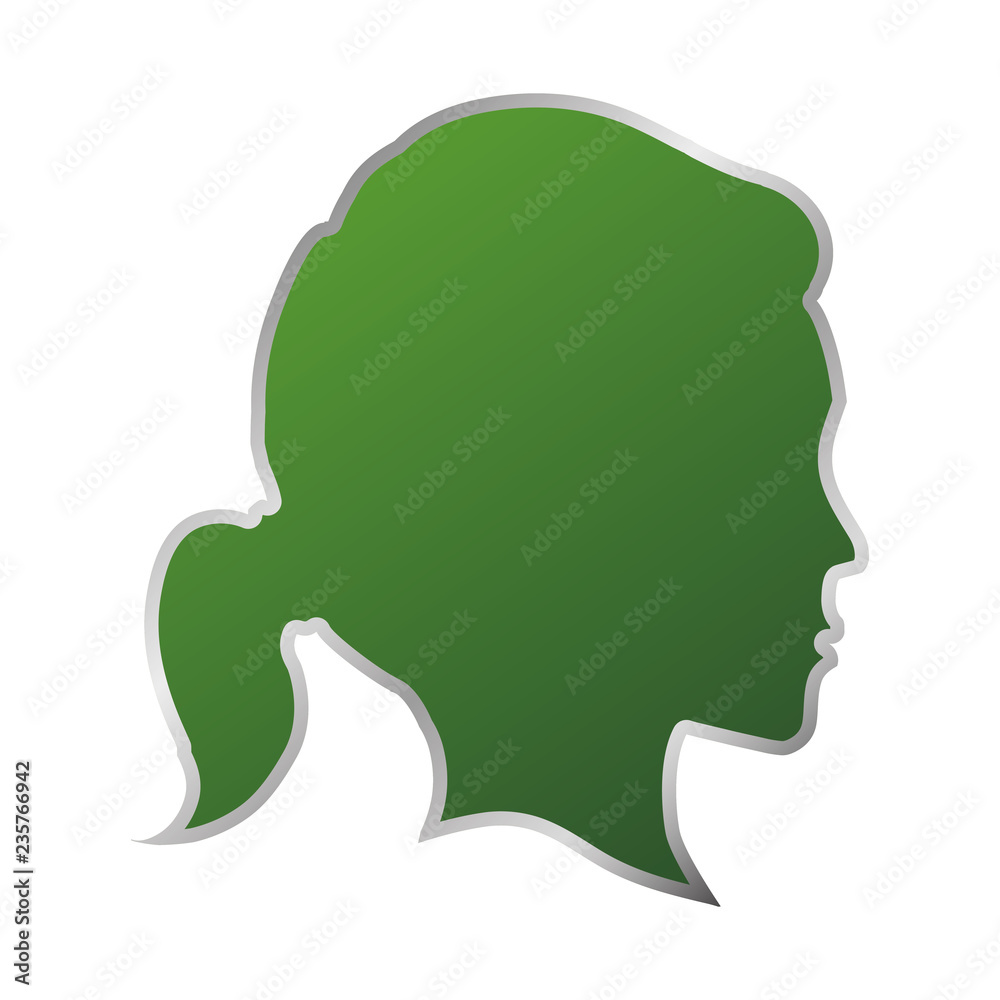 woman head profile ecology icon woman head profile ecology icon
