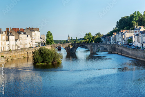 Banks of the Mayenne river, City of Laval, Mayenne, Pays de Loire, France
