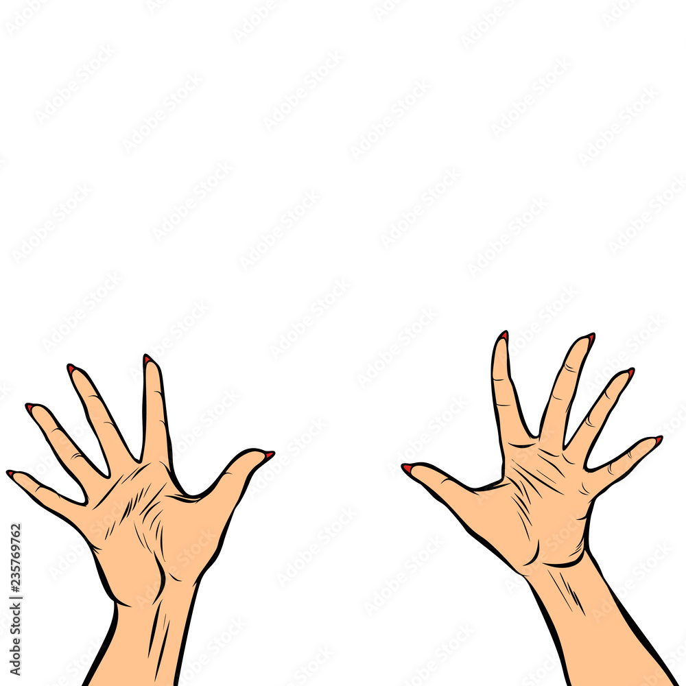woman hands fingers high five