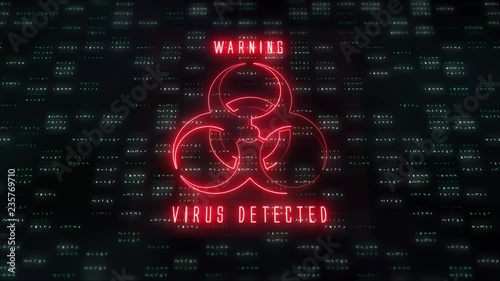 Vurus Warning Sign Over Animated Data Loop 3