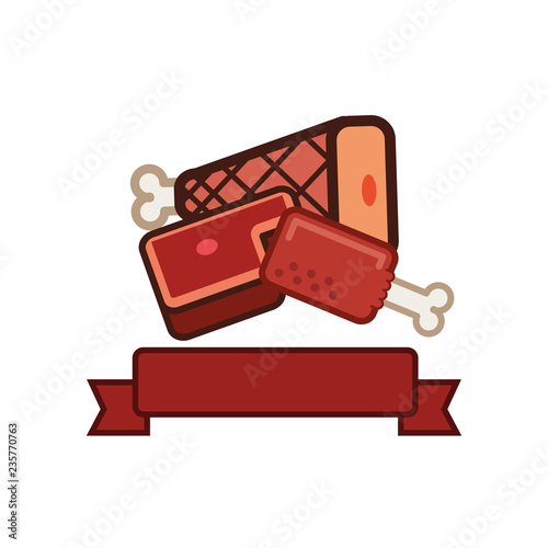 delicious meat set nutritive icons