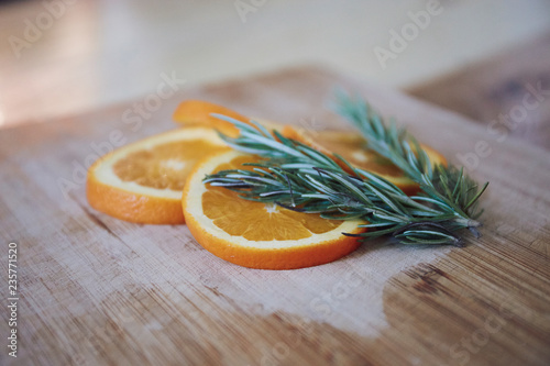 orange and herbs