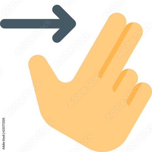 Right swipe with two fingers