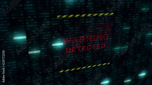 Warning Virus Detected over Animated Data Loop 18