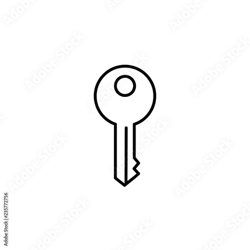 key unlock symbol line black icon on white background
