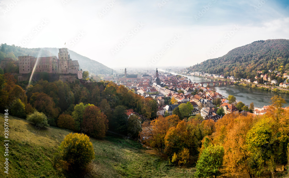 Blick auf Altstadt von Heidelberg