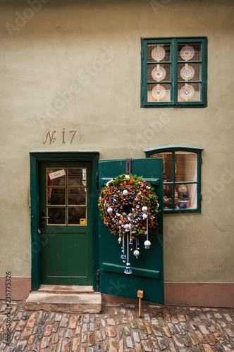 Photography Christmas in golden lane. Prague.