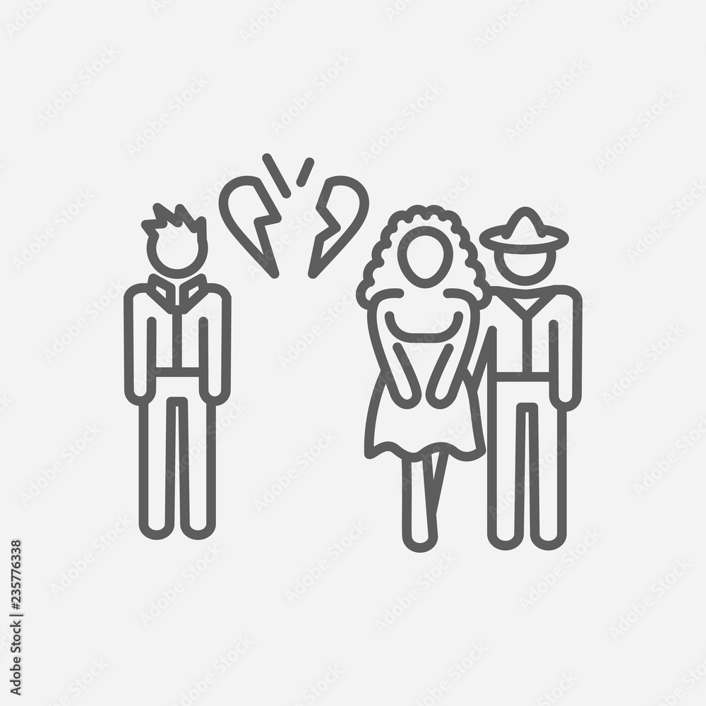 Vektorová grafika „Betrayal icon line symbol. Isolated vector illustration  of icon sign concept for your web site mobile app logo UI design.“ ze  služby Stock | Adobe Stock