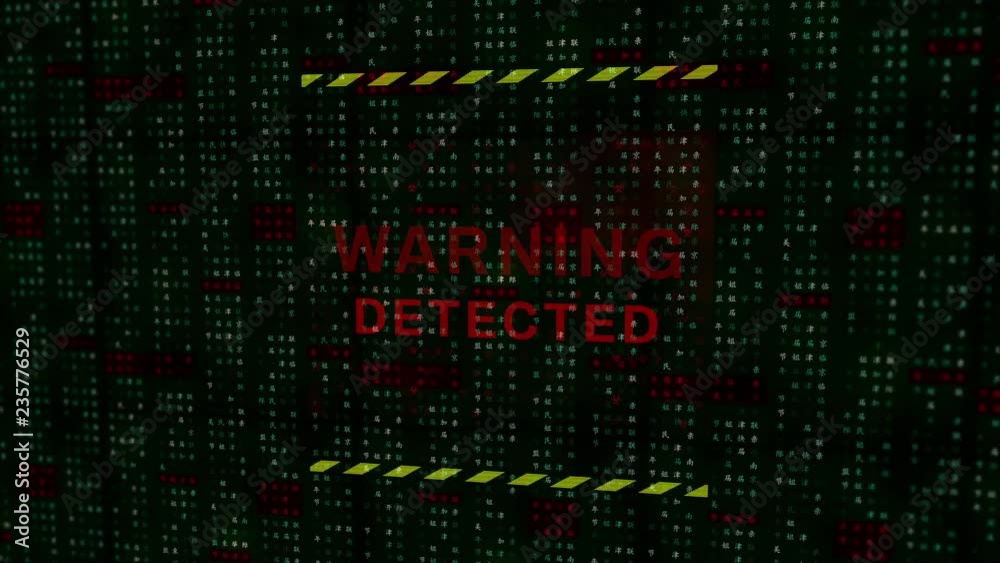 Warning Virus Detected over Animated Data Loop 6 Warning Virus Detected over Animated Data Loop 6