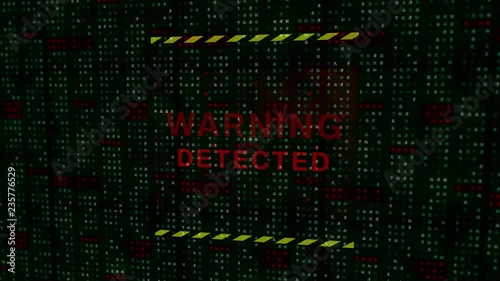 Warning Virus Detected over Animated Data Loop 6